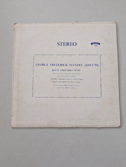 GEORGE FREDERICK HANDEL*, JEAN-FRANCOIS PAILLARD* - ROYAL FIREWORKS MUSIC (VINTAGE VINYL RECORD LP ALBUM)