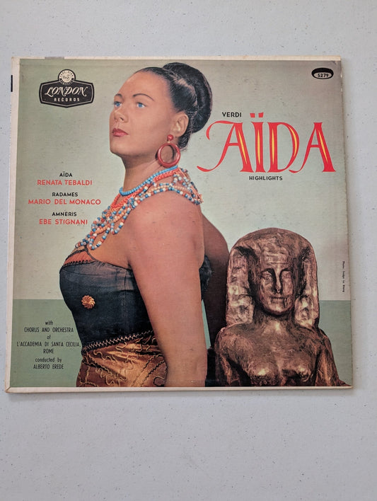 VERDI NM Aida Tebaldi Del Monaco Stignani Erede Hightlights London LL 1648(Vintage Vinyl Record LP Album)