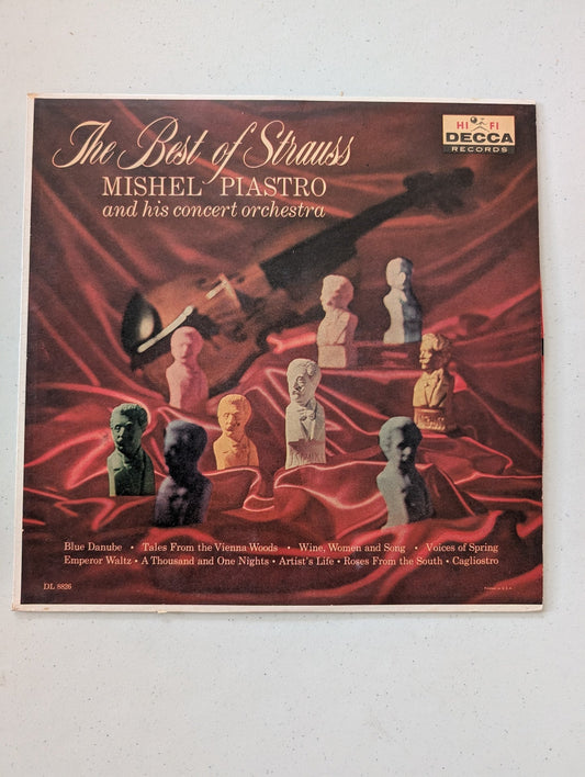 Mishel Piastro The Best Of Strauss, Vinyl LP, DECCA:DL78826(Vintage Vinyl Record LP Album)
