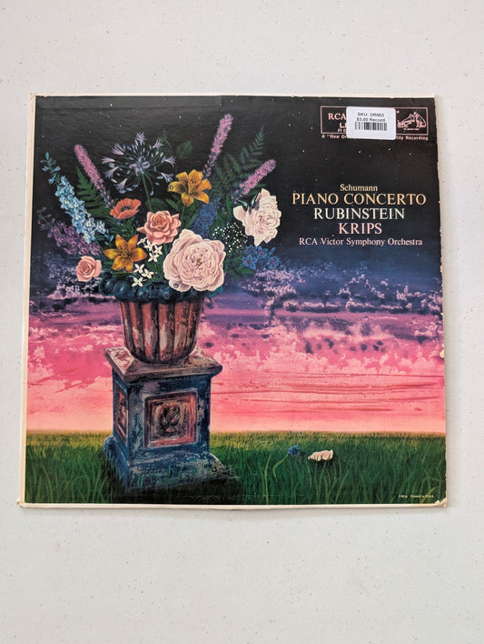 Schumann:Piano Concerto Rubinstein Krips RCA Victor Symphony 1959 RCA vinyl (Vintage Vinyl Record LP Album)