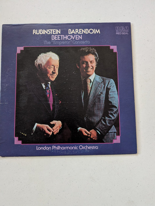 THE EMPEROR CONCERTO BY RUBINSTEIN, BARENBOIM, BEETHOVEN RCA RL 11420 VINYL LP (VINTAGE VINYL RECORD LP ALBUM)
