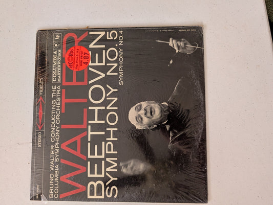 Beethoven, Bruno Walter, Columbia Symphony Orchestra – Beethoven Symphonies: No. 4 In B-Flat Major; No. 5 in C-Minor(Vintage Vinyl Record LP Album)