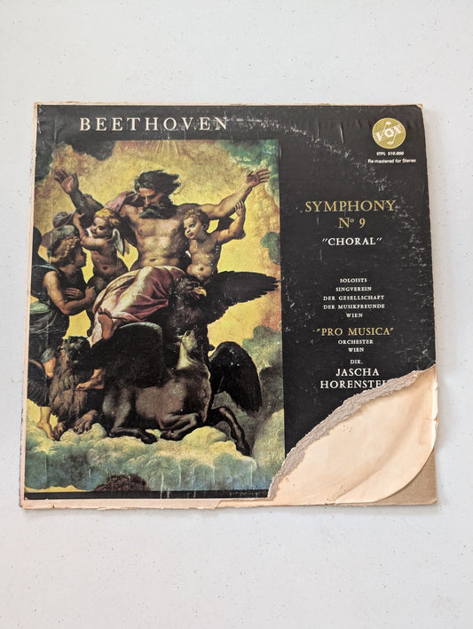 BEETHOVEN: SYMPHONY NO 9 (CHORAL) - HORENSTEIN, PRO MUSICA SYMPHONY, VIENNA(VINTAGE VINYL RECORD LP ALBUM)