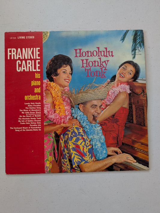 FRANKIE CARLE: HONOLULU HONKY-TONK; 1962 RCA MONO LPMLSP 2540, PROMO COPY 33 1/2 (VINTAGE VINYL RECORD LP ALBUM)