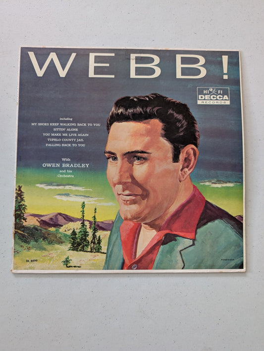 WEBB PIERCE WEBB! LP DECCA MONO 1950S BLACK LABEL COUNTRY WESTERN (VINTAGE VINYL RECORD LP ALBUM)