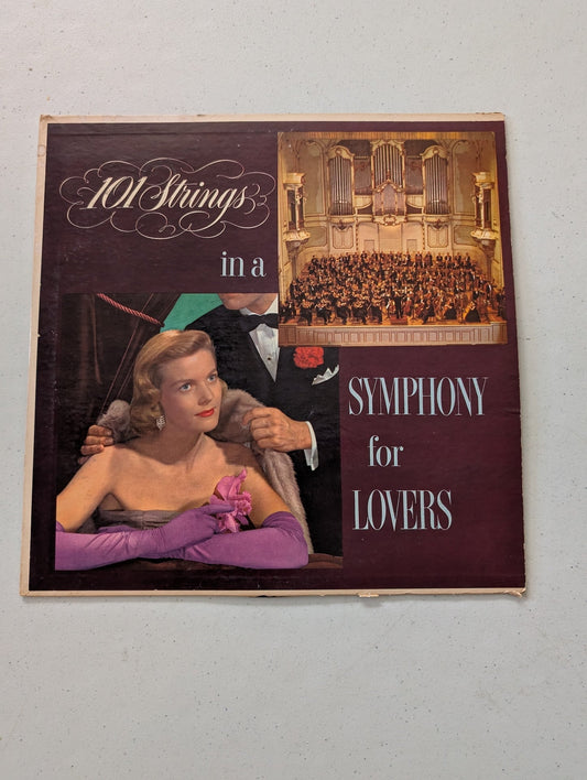 101 STRINGS – 101 STRINGS IN A SYMPHONY FOR LOVERS, VINTAGE 1957 VINYL ALBUM LP(VINTAGE VINYL RECORD LP ALBUM)