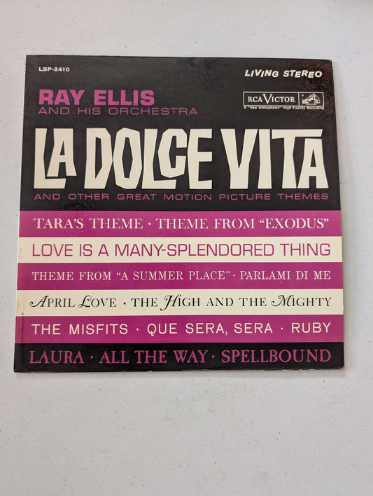 RAY ELLIS AND HIS ORCHESTRA LA DOLCE AND OTHER GREAT THEMES VITA VINYL LP RECORD ALBUM RCA VICTOR (VINTAGE VINYL RECORD LP ALBUM)