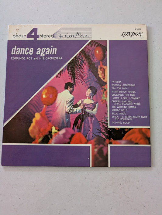 Edmundo Ros And His Orchestra Dance Again London SP.44015 Stereo 1962(Vintage Vinyl Record LP Album)