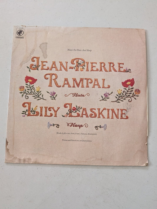 JEAN-PIERRE RAMPAL / LILY LASKINE MUSIC FOR FLUTE AND HARP ODYSSEY Y 33520(VINTAGE VINYL RECORD LP ALBUM)