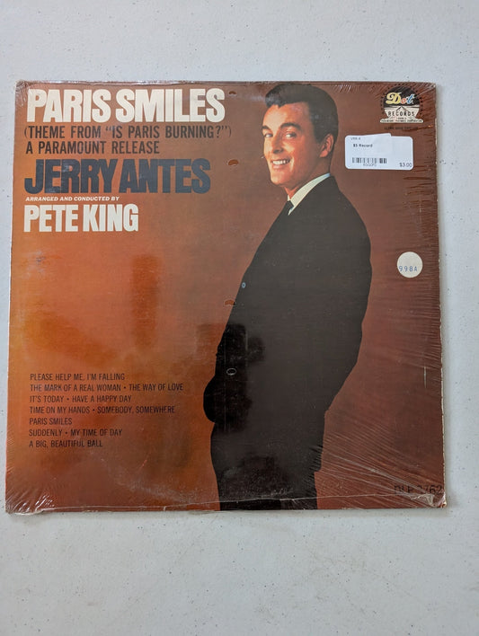 JERRY ANTES PARIS SMILES (THEME FROM IS PARIS BURNING?) A PARAMOUNT RELEASE(VINTAGE VINYL RECORD LP ALBUM)
