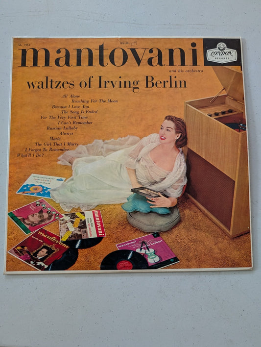 MANTOVANI AND HIS ORCHESTRA - WALTZES OF IRVING BERLIN - LONDON RECORDS, LONDON(VINTAGE VINYL RECORD LP ALBUM)