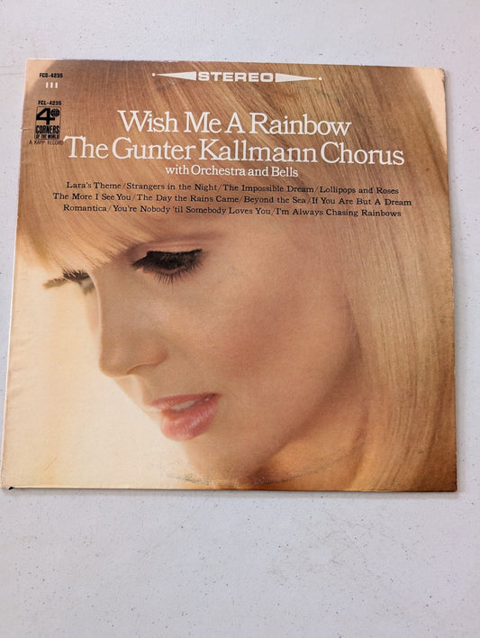 THE GUNTER KALLMANN CHORUS WITH ORCHESTRA AND BELLS* – WISH ME A RAINBOW(VINTAGE VINYL RECORD LP ALBUM)