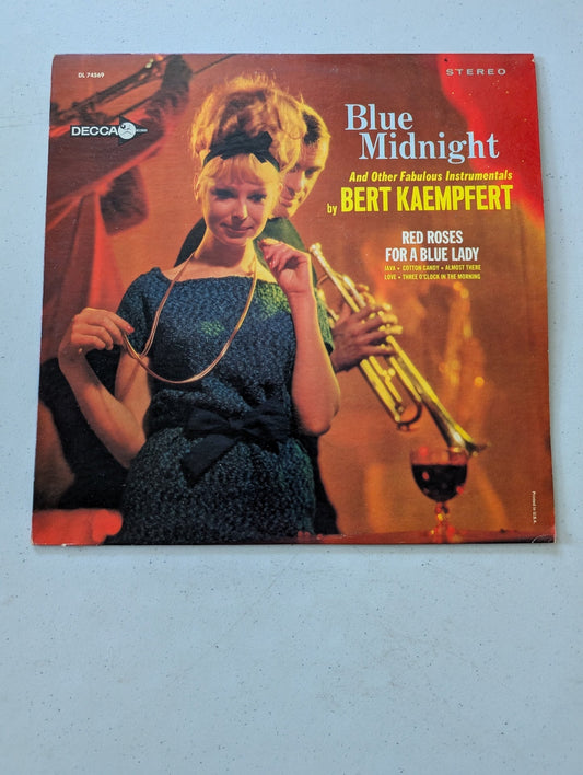 BERT KAEMPFERT & HIS ORCHESTRA - BLUE MIDNIGHT AND OTHER FABULOUS INSTRUMENTALS(VINTAGE VINYL RECORD LP ALBUM)