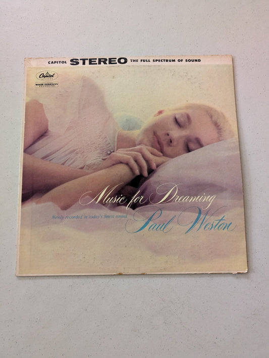 MUSIC FOR DREAMING BY PAUL WESTON ORCHESTRA RECORD LP T1154 HIGH FIDELITY RECORDING(VINTAGE VINYL RECORD LP ALBUM)