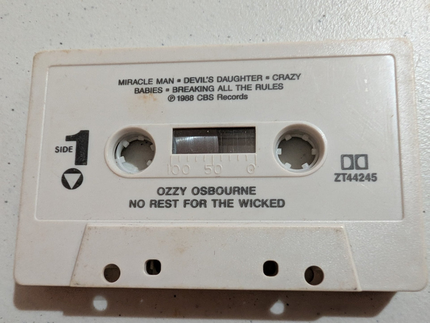 OZZY OSBOURNE NO REST FOR THE WICKED (CASSETTE ONLY, 1988 EPIC - ZT44245)