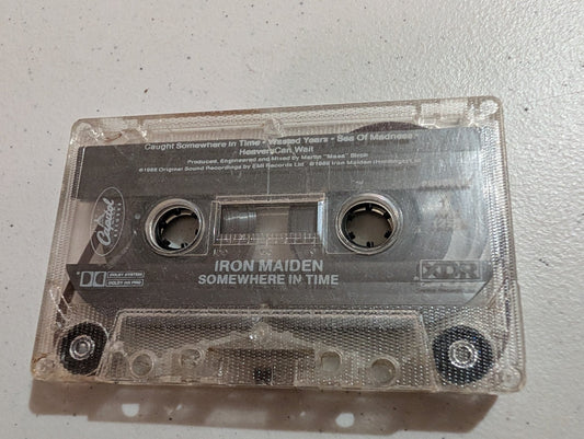 IRON MAIDEN SOMEWHERE IN TIME CASSETTE TAPE XDR DOLBY 1986 USA CAPITOL 4XJ 12524 - CASSETTE ONLY