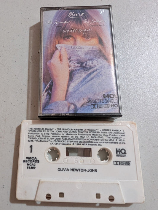 OLIVIA NEWTON-JOHN THE RUMOUR & WINTER ANGEL - CASSETTE SINGLE