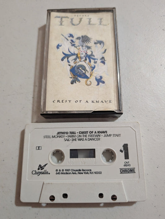 JETHRO TULL - CREST OF A KNAVE 1987 (AUDIO CASSETTE) CHRYSALIS OVT-41590