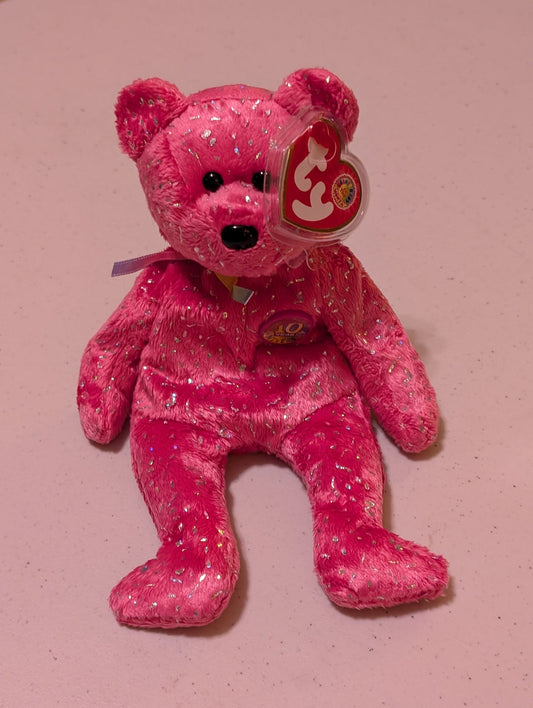 10th Anniversary Hope the Bear - Ty Beanie Baby (Pink, 2003, Plush Toy, Stuffed Animal, MWMT, Vintage, Retired)