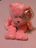 OCTOBER BIRTHDAY BEAR THE BEAR - TY BEANIE BABY (PINK, 2001, PLUSH TOY, STUFFED ANIMAL, MWMT, VINTAGE, RETIRED)