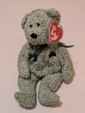 ERIN THE BEAR - TY BEANIE BABY (GREEN, 1997, PLUSH TOY, STUFFED ANIMAL, MWMT, VINTAGE, RETIRED)