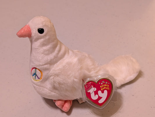 GRACE THE DOVE - TY BEANIE BABY (WHITE, 1998, PLUSH TOY, STUFFED ANIMAL, MWMT, VINTAGE, RETIRED)
