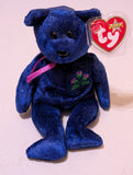 THISTLE THE BEAR - TY BEANIE BABY (BLUE, 2002, PLUSH TOY, STUFFED ANIMAL, MWMT, VINTAGE, RETIRED)