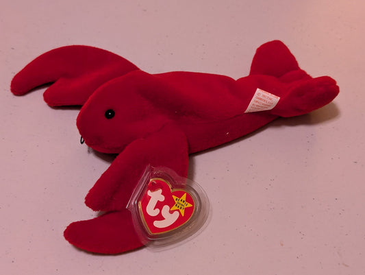 PINCHY THE LOBSTER - TY BEANIE BABY (RED, 1998, PLUSH TOY, STUFFED ANIMAL, MWMT, VINTAGE, RETIRED)