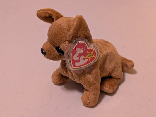 RENORT THE DOG - TY BEANIE BABY (BROWN, 2000, PLUSH TOY, MWMT, STUFFED ANIMAL, VINTAGE, RETIRED, PLUSHIE)
