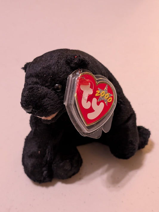 MIDNIGHT THE PANTHER - TY BEANIE BABY (BLACK, 2000, PLUSH TOY, MWMT, STUFFED ANIMAL, VINTAGE, RETIRED, PLUSHIE)