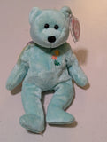 SPRING THE BEAR - TY BEANIE BABY (LIGHT BLUE, 2002, PLUSH TOY, MWMT, STUFFED ANIMAL, VINTAGE, RETIRED, PLUSHIE)