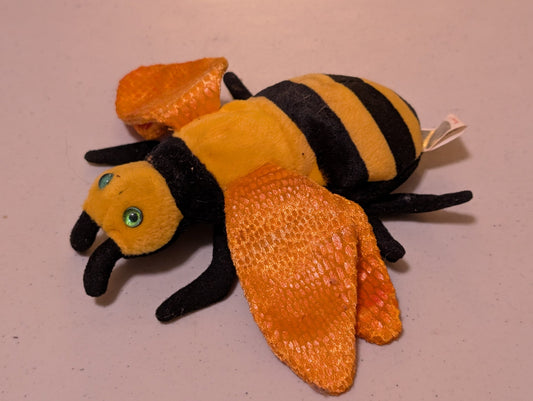 Buzzie the Bee 2000 generation TY Beanie Baby (Vintage, Retired,VTG, Stuffed Animal, Plush, Toy)