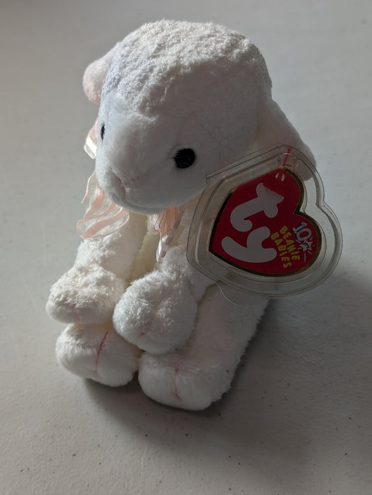 Cuddly the Lamb - Ty Beanie Baby (White, 2003, Plushie, Toy, Stuffed Animal, MWMT, Vintage, Retired)