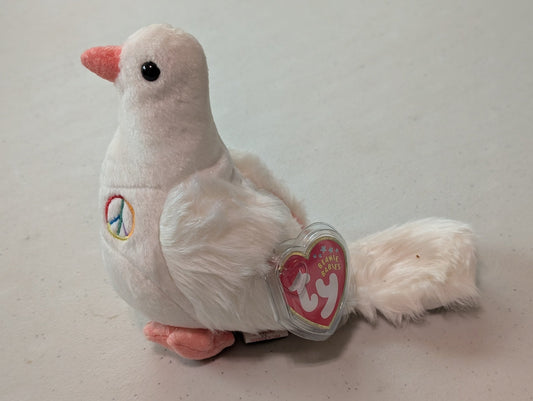 PEACE THE DOVE - TY BEANIE BABY (WHITE, 1996, TOY, PLUSHIE, STUFFED ANIMAL, MWMT, VINTAGE, RETIRED)