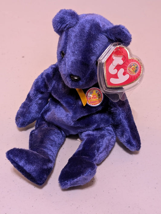 SEPTEMBER THE BEAR - TY BEANIE BABY (PURPLE, 2001, PLUSHIE, TOY, STUFFED ANIMAL, MWMT, VINTAGE, RETIRED)