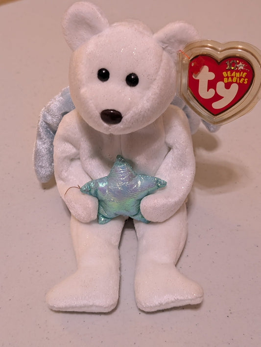 STAR THE ANGEL BEAR - TY BEANIE BABY (WHITE, 2003, PLUSHIE, TOY, STUFFED ANIMAL, MWMT, VINTAGE, RETIRED)