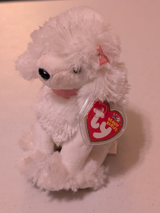 Bijou the Poodle - Ty Beanie Baby (White, 2003, MWMT, Plush, Toy, Stuffed Animal, Vintage, Retired)