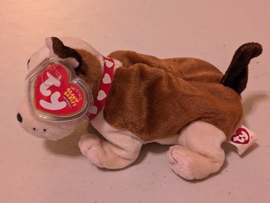 Butch the Bulldog - Ty Beanie Baby (Brown, White, 1998, MWMT, Plush, Toy, Stuffed Animal, Vintage, Retired)