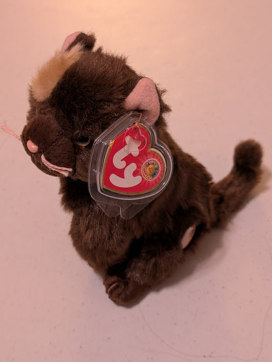 SWINGER THE FERRET - TY BEANIE BABY (BROWN, 2001, MWMT, PLUSH, TOY, STUFFED ANIMAL, VINTAGE, RETIRED)