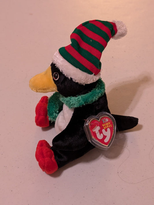 Chilly the Penguin - Ty Beanie Baby (Black, White, Red, Green, 2003, MWMT, Plush, Toy, Stuffed Animal, Vintage, Retired)