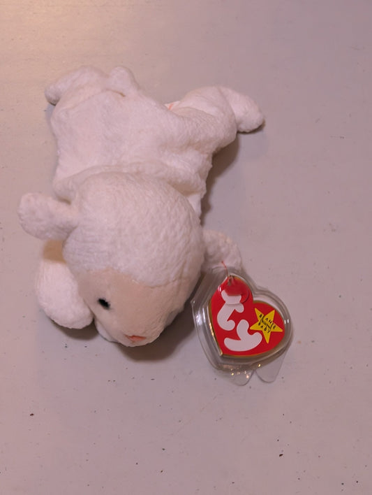 EWEY THE LAMB - TY BEANIE BABY (WHITE, 1998, VINTAGE, MWMT, PLUSH, TOY, STUFFED ANIMAL, RETIRED)