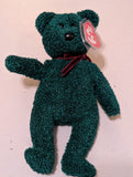 TINSEL THE BEAR - TY BEANIE BABY (GREEN, 2002, VINTAGE, MWMT, PLUSH, TOY, STUFFED ANIMAL, RETIRED)