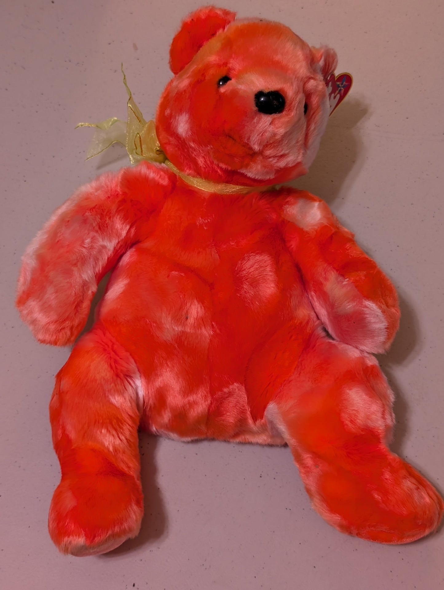 TANGERINE THE BEAR TY BEANIE BUDDY - SOFT 13 PLUSH (MWMT, VINTAGE, RETIRED, WITH TAG, VTG, STUFFED ANIMAL, PLUSH, TOY)