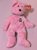 EGGS PINK TEDDY BEAR TY BUDDY PLUSH BEANIE BUDDIES STUFFED ANIMAL BEAN BAG TOY 13 (MWMT, VINTAGE, RETIRED, WITH TAG, VTG, STUFFED ANIMAL, PLUSH, TOY)