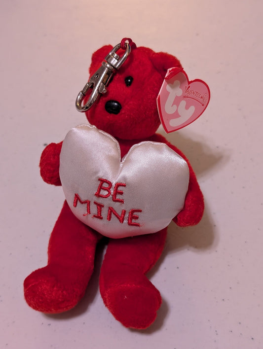 Be Mine the Bear - Ty Valentiny (Red, White, 1998, Plush Toy, Stuffed Animal, MWMT, Vintage, Retired)