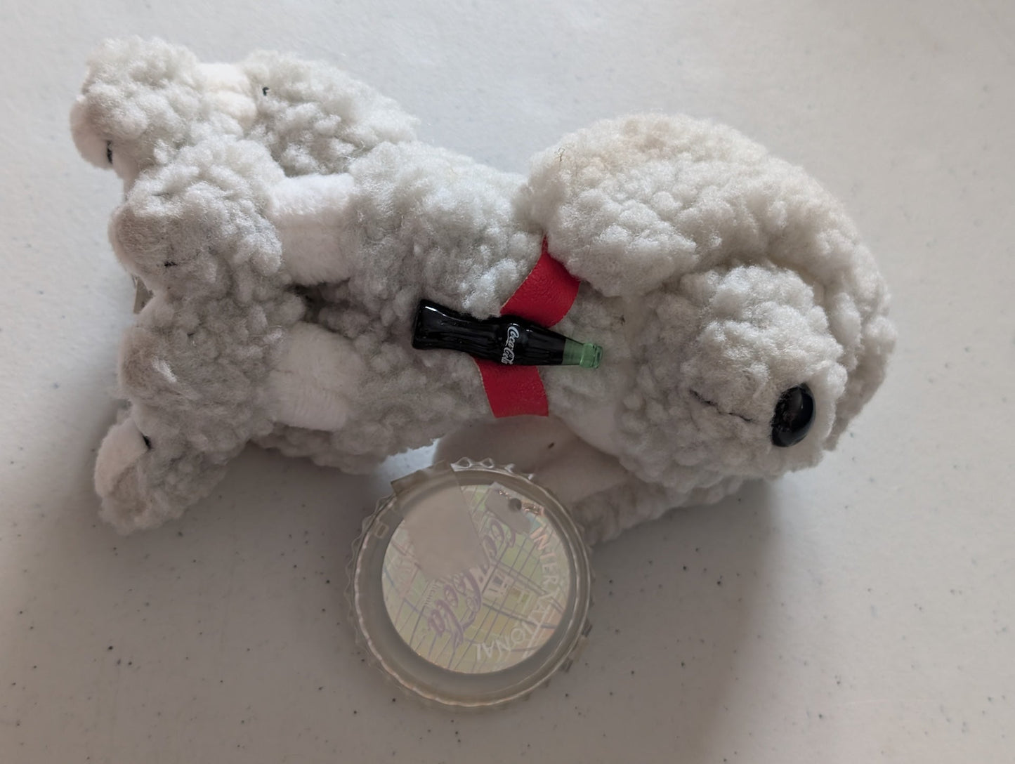 STRUDEL THE POODLE FRANCE 1998 (COKE, COCA-COLA, COCOA COLA INTERNATIONAL, MWMT, VINTAGE, RETIRED, WITH TAG, VTG, STUFFED ANIMAL, PLUSH, TOY, BEAN BAG)