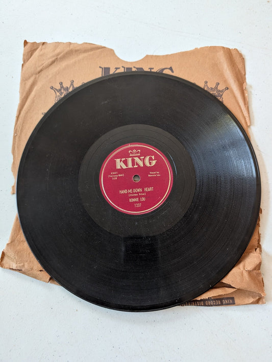 BONNIE LOU HAND-ME-DOWN HEART 78 RPM RECORD