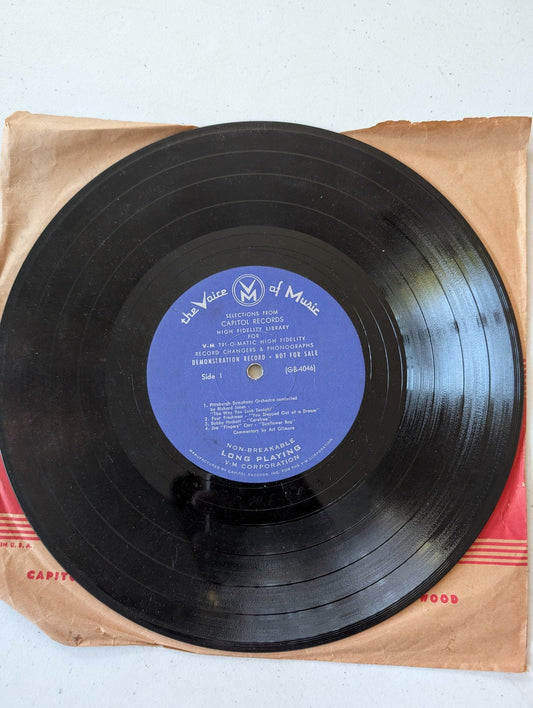 The Voice Of Music Demonstration Record CAPITOL RECORDS NIGH FIDELITY LIBRARY
