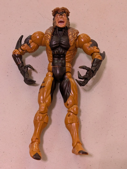 SABRETOOTH MARVEL LEGENDS X-MEN 7” ACTION FIGURE (2004, TOY BIZ) (VINTAGE, ACTION FIGURE, MISSING PARTS/ACCESSORIES, COLLECTABLE, TOY)