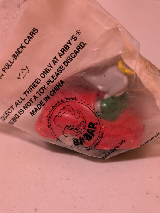 Babar 1992 BABAR'S WORLD TOUR PULL BACK RACERS Arby's Fast Food Toys(Vehicle, SciFi/Fantasy, Collectable, Vintage, Loose, Missing Parts/pieces, Incomplete)